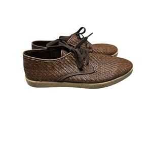 Bata Woven Leather Espadrille Shoes Brown EU 43 Made in Spain